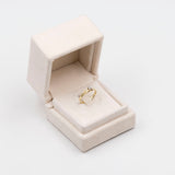 Anello solitario vintage in oro 14k con diamante (0,06ct), anni '70
