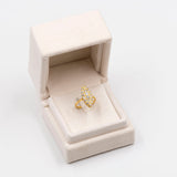 Anello vintage a navette in oro giallo 20k con diamanti (0,90ctw), anni '70