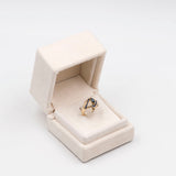 Anello vintage in oro 14K con zaffiri e diamanti, anni '70