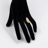 Anello vintage a navette in oro giallo 20k con diamanti (0,90ctw), anni '70