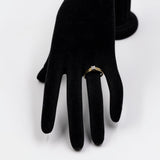 Anello solitario vintage in oro 14k con diamante (0,06ct), anni '70