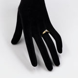 Anello solitario vintage in oro 14k con diamante (0,06ct), anni '70