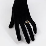 Anello vintage in oro 14K con zaffiri e diamanti, anni '70