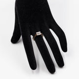 Anello vintage in oro giallo e bianco 14k con diamanti (0,30ctw), anni '70