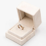 Anello vintage in oro giallo e bianco 14k con diamanti (0,30ctw), anni '70