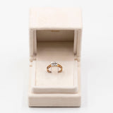 Anello vintage in oro giallo e bianco 14k con diamanti (0,30ctw), anni '70