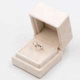 Anello in oro bianco 9k con opale e diamanti