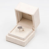 Anello vintage in oro bianco 8k con diamanti (0.36ctw) , anni '60