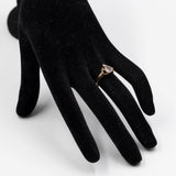 Anello vintage in oro giallo 9k zaffiro rosa e diamante