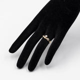 Anello vintage in oro giallo 14k con diamanti (0,10ctw) , anni '70