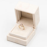 Anello vintage in oro giallo 9k zaffiro rosa e diamante