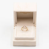 Anello vintage in oro giallo 9k zaffiro rosa e diamante