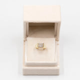 Anello vintage chevalier in oro giallo 14k con diamanti (0,50ctw), anni '70