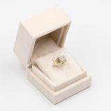 Anello vintage chevalier in oro giallo 14k con diamanti (0,50ctw), anni '70