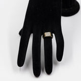Anello vintage chevalier in oro giallo 14k con diamanti (0,50ctw), anni '70