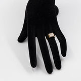Anello vintage chevalier in oro giallo 14k con diamanti (0,50ctw), anni '70