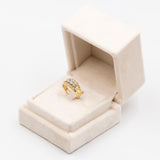 Anello vintage in oro giallo 18k con diamanti (0.64ctw), anni '70