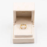Anello vintage in oro giallo 18k con diamanti (0.64ctw), anni '70