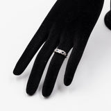 Anello a veretta in oro bianco 14k con diamanti (0,16ctw) e zaffiri, anni '80