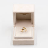 Anello vintage in oro giallo 18k con tre diamanti (0,24ctw), anni '70