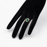 Anello vintage in oro giallo 18k con crisoprasio