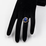 Anello vintage in oro giallo 8k con laspislazzulo