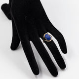 Anello vintage in oro giallo 8k con laspislazzulo