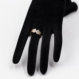 Anello vintage in oro giallo,rosa e bianco 14k con diamanti
