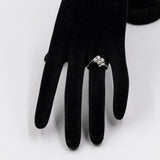 Anello vintage in oro bianco 14k con diamanti (0,50ctw), anni '70