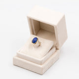 Anello vintage in oro giallo 8k con laspislazzulo