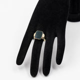 Anello vintage chevalier in oro giallo 8k con eliotropo