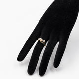 Anello antico trilogy in oro giallo 18k con perla e diamanti (0,70ctw), primi del '900