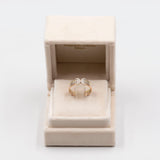 Anello vintage in oro giallo,rosa e bianco 14k con diamanti