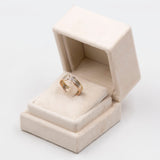 Anello vintage in oro giallo,rosa e bianco 14k con diamanti