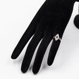 Anello vintage in oro giallo e argento con zaffiri (0,30ctw) e diamanti (0,16ctw)