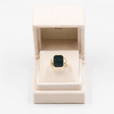 Anello vintage chevalier in oro giallo 8k con eliotropo