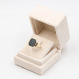 Anello vintage chevalier in oro giallo 8k con eliotropo
