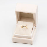 Anello vintage in oro giallo 14k con diamante (0,06ct)