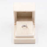 Anello vintage in oro bianco 14k con diamante, anni '60