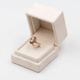 Anello vintage con cammeo su agata in oro 18K, anni '60