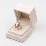 Anello vintage in oro giallo 9k con cammeo su conchiglia, anni '60