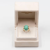 Anello vintage in oro giallo 14K con turchese, anni '50