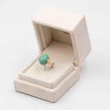 Anello vintage in oro giallo 14K con turchese, anni '50