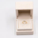 Anello vintage solitario in oro giallo 14k con diamante taglio brillante (0,30ct), anni '70