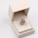 Anello vintage in oro bianco 18k e diamanti (1.23ctw), anni '60