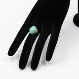 Anello vintage in oro giallo 14K con turchese, anni '50