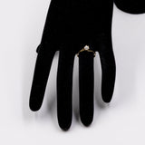 Anello vintage solitario in oro giallo 14k con diamante taglio brillante (0,30ct), anni '70