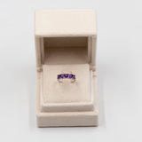 Anello vintage in oro bianco 9k con ametiste (1.62ctw)