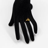 Anello cocktail in oro giallo 9k con berillo giallo