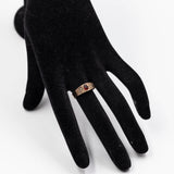 Anello antico a fascia in oro rosa 8K con pasta di vetro rossa e perline, primi del ‘900